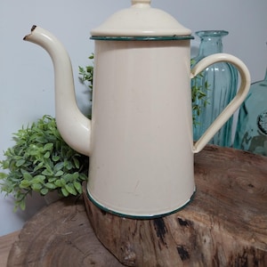 Vintage French Enamel Jug, Enamel, Jugs, Kitchen Decoration