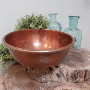 Cuenco de cobre vintage, cobre, cocina, decoración de cocina