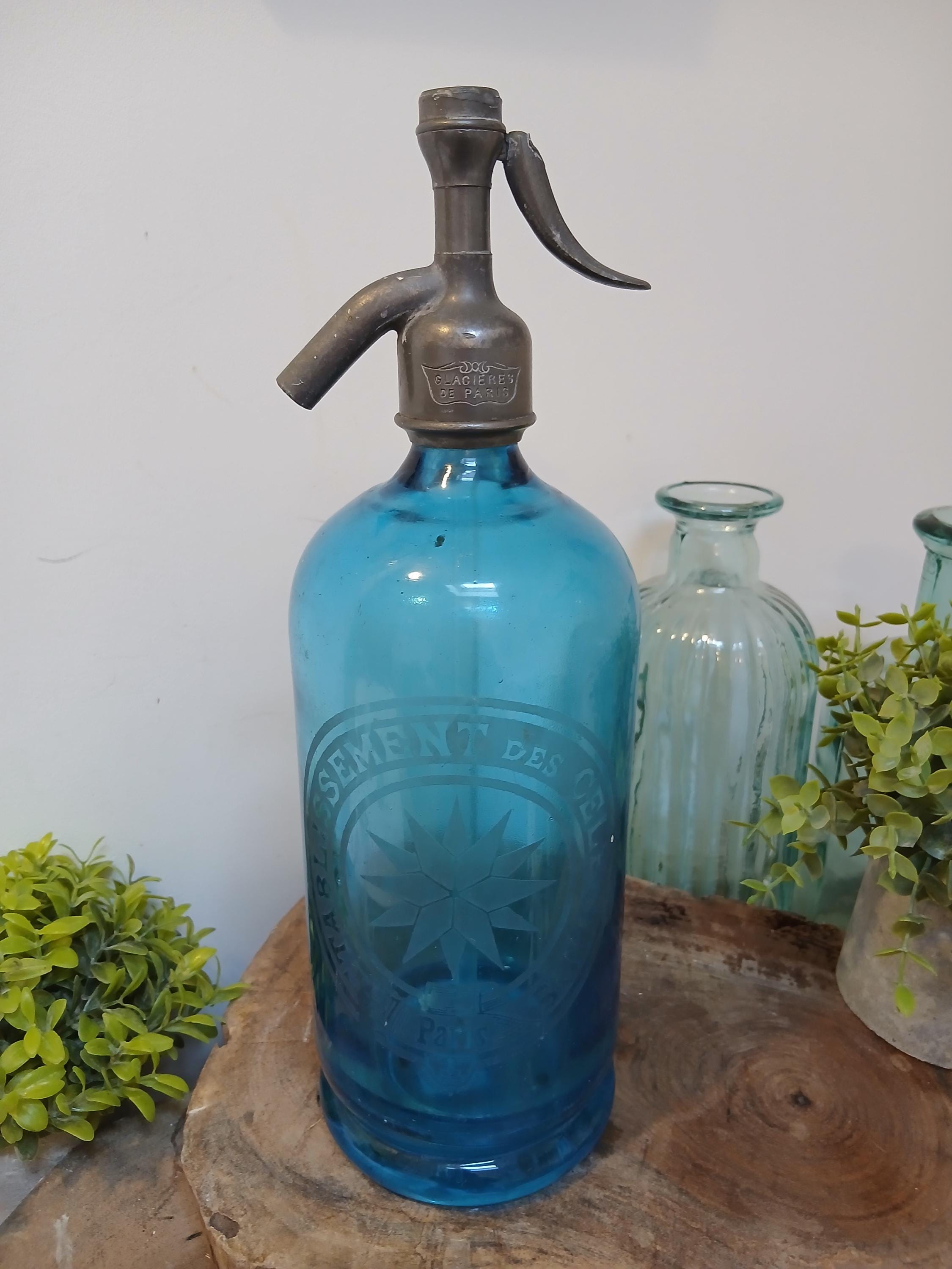 Blue Soda Syphon Bottle - Etsy