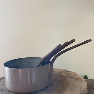 Set of 4 Vintage French Copper Saucepans, Copper Saucepans, Saucepans, Kitchen Decoration