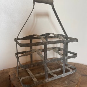 Vintage French 6-Bottle Carrier: Kitchen Storage Decor
