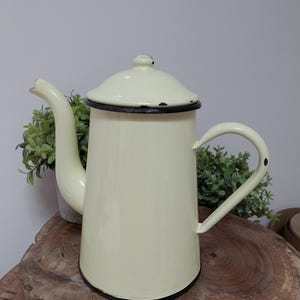Vintage French Enamel Jug, Enamel, Jugs, Kitchen Decoration
