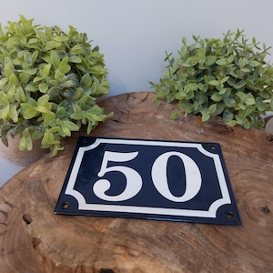 French enamel Number 50 house plaque, French Enamel