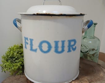ヴィンテージ エナメル 小麦粉缶 - キッチン用品 - ホーム