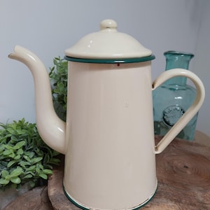 vintage french enamel jug, enamel, kitchen decoration, jug