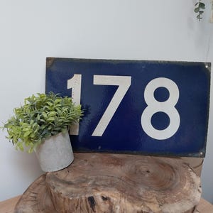 Extra large French enamel house number plaque Number 178, Enamel House Plaque, Enamel House Number, Wall Decoration