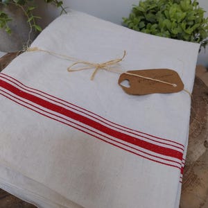 Set of 3 large Vintage French Linen Torchons, Torchons, Tea Towels, Kitchen Decoration