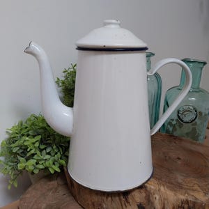 Vintage french enamel jug, enamel jug, french kitchen