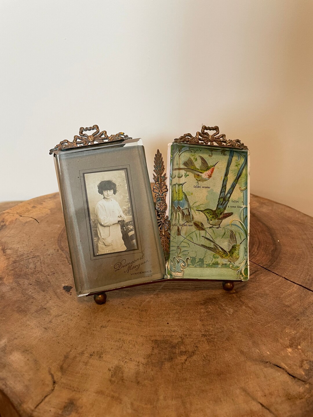 FOMIYES 2pcs Vintage Resin Photo Frames Embossed Design Elegant Desktop Display For Home Decoration