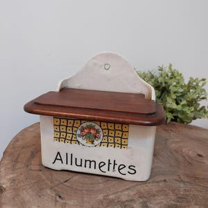 Petite boîte d&#39;allumettes en céramique française « allumettes », boîte d&#39;allumettes, cuisine, décoration de cuisine