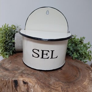 Enamel French Salt Pot, Salt Pot, Salt Storage, Kitchen Decoration, french enamel, Enamel Salt, Enamel Kitchen