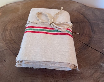 Vintage French Linen Torchon, Torchons, Tea Towels, Kitchen Decoration