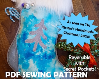 PDF Stocking Pattern - Weihnachten Schnittmuster - Secret Stocking Schnittmuster Sofort Download - Wie auf Kirstie's Handmade Christmas zu sehen