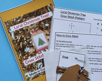 Christmas Cross Stitch Kit - Christmas tree cross stitch pack - cross stitch pattern