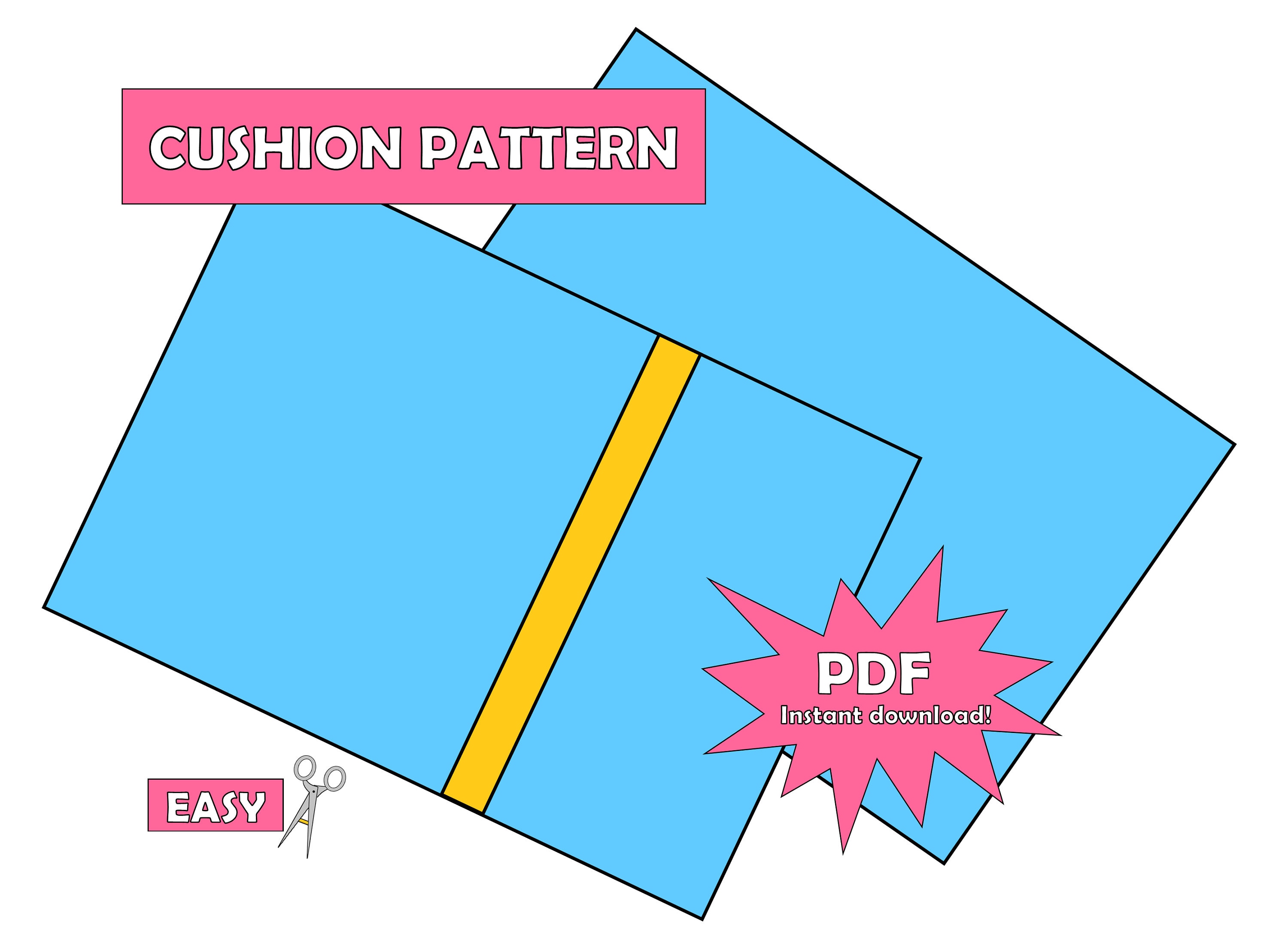 PDF Cushion Pattern Sewing Pattern Envelope Cushion Cover Instant ...