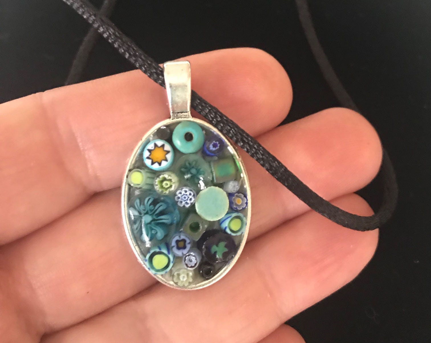 Mosaic Pendant Mosaic Art Mosaic Jewelry Mosaic Necklace Etsy