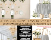 Wedding Tablescape Planner Canva Template, Editable Wedding Table Decor Mockup, Wedding Design Tool, Wedding Planning (Digital Downloads)