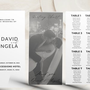 Trifold Wedding Program, Seating Chart Wedding Template, Wedding Day Timeline Itinerary, Printable Ceremony Program