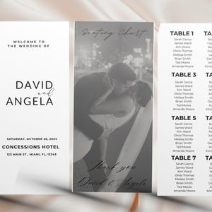 Szablon programu weselnego w trzech odsłonach: plan rozmieszczenia gości i harmonogram (do pobrania w wersji cyfrowej)