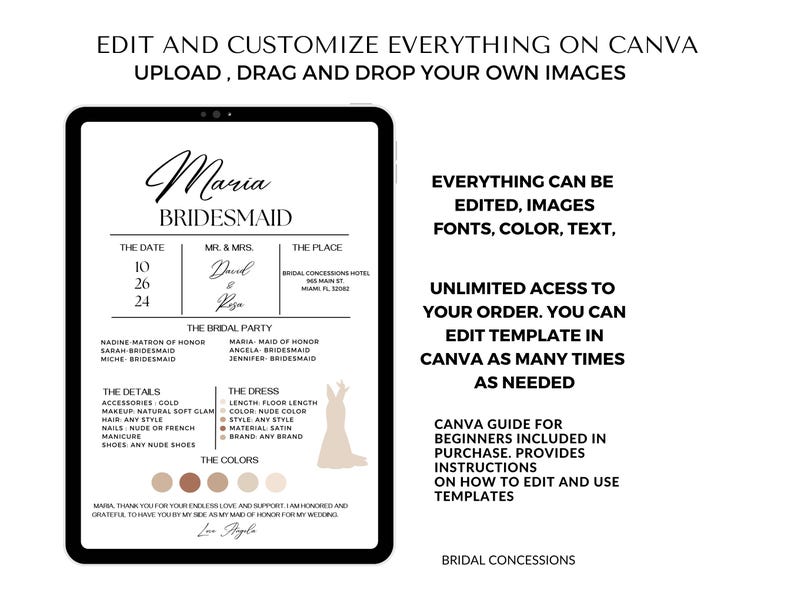 Modello di carta d'imbarco e passaporto per la proposta di matrimonio della damigella d'onore (download digitale) immagine 8