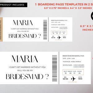 Modello di carta d'imbarco e passaporto per la proposta di matrimonio della damigella d'onore (download digitale) immagine 6
