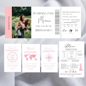 Boarding Pass Template, Printable Bridesmaid Card, Maid Of Honor, Destination Wedding Bridesmaid Proposal, Will You Be My Bridesmaid Ticket