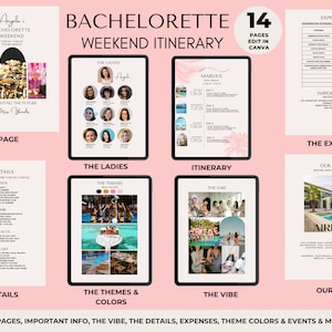 Bachelorette Itinerary Template, Bachelorette Party Invitation, Itinerary Planner Template, Weekend Itinerary, Bachelorette Weekend