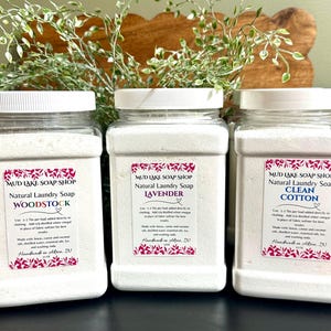 Natural Laundry Soap Powder 32 oz Various Scents