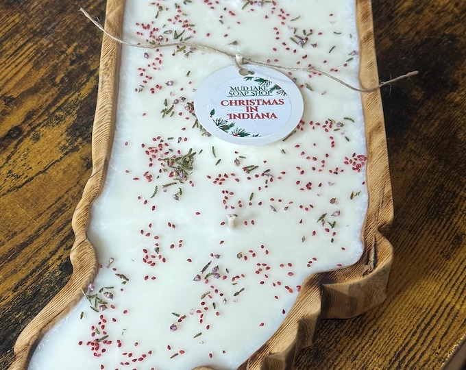 Indiana Christmas - Large Wood Bowl Candle