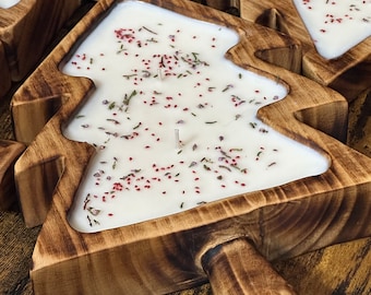 Tree Wood Bowl Candle - Various Scents