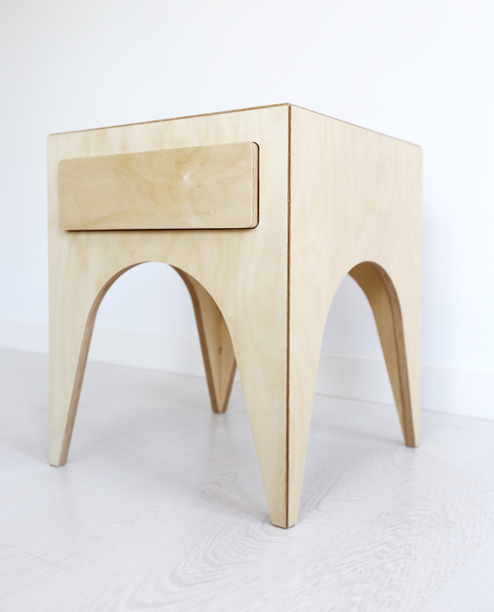 Bedside Table With Drawer / Arch Modern Design / Birch Plywood Etsy UK