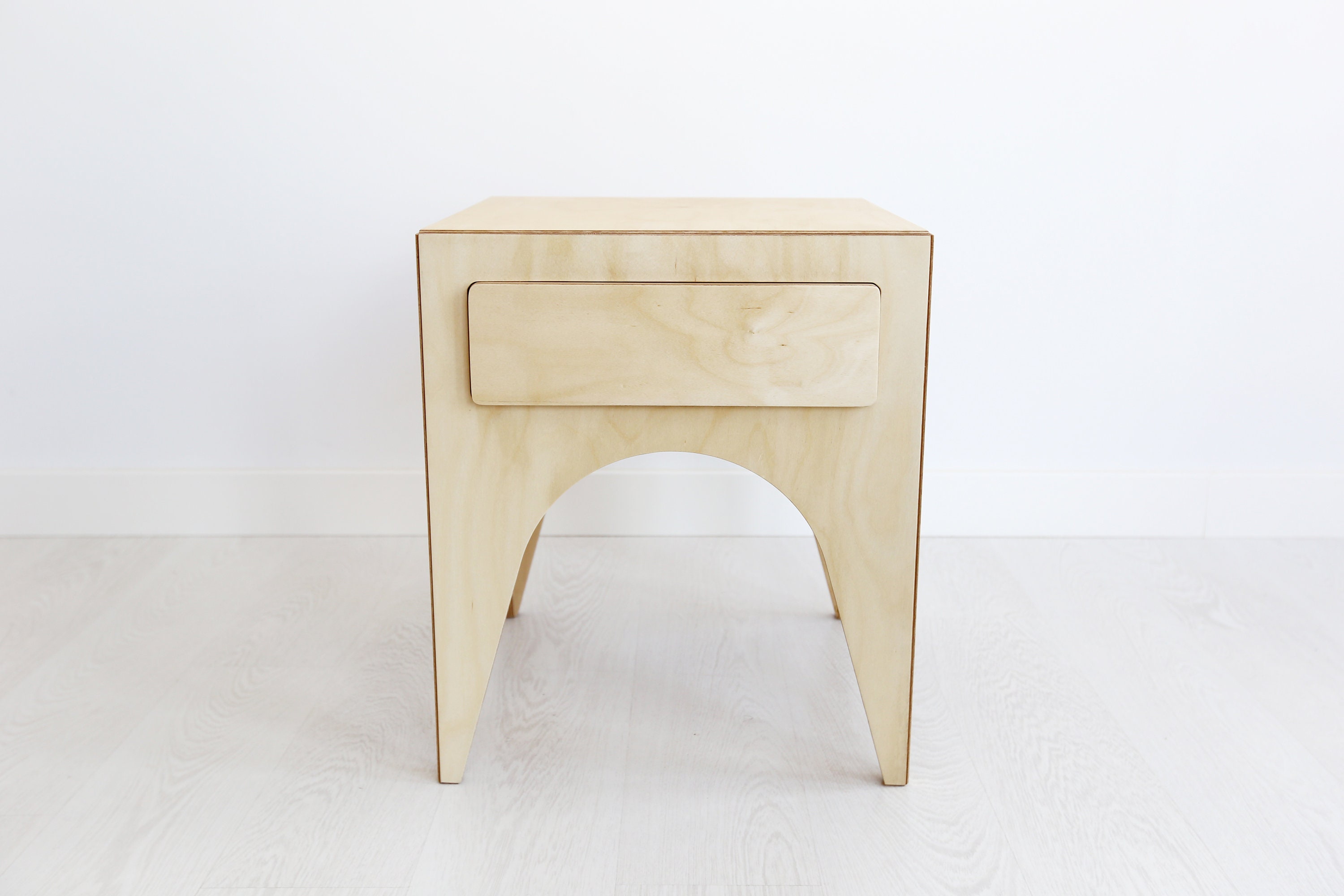 Bedside Table With Drawer / Arch Modern Design / Birch Plywood Etsy UK