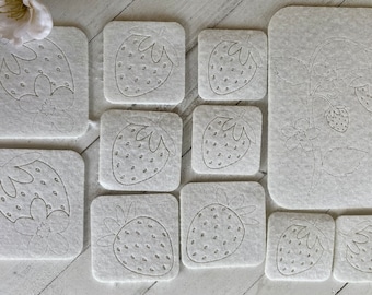 Patrón de abalorios de fresa, diseño de rosa (3 pares)