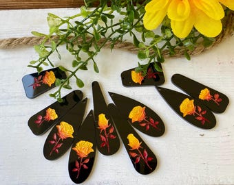 Indigenous earring components, Rose and Floral Earring blanks, Native Inspired Jewelry Making Supplies