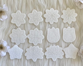 Disegni floreali in feltro, materiali per perline native