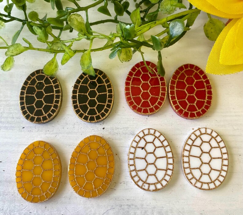 Indigenous earring components, Turtle Shell Earring blanks, Native Inspired Jewelry Making Supplies image 10
