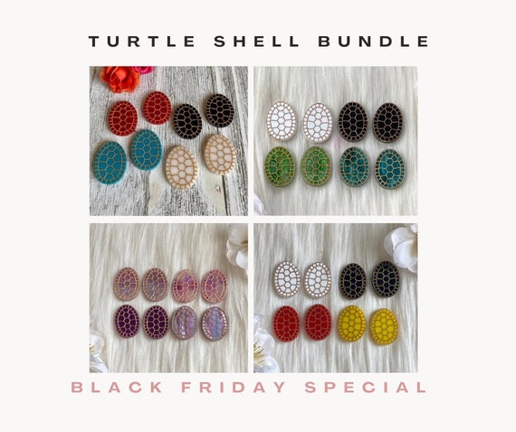 Turtle Shell Cabochons Bundle , Acrylic Cabs for beading, native beadwork supplies