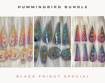 Hummingbird Cabochons Bundle , Acrylic Cabs for beading, native beadwork supplies