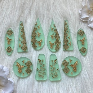 Hand painted butterfly mirror centers beading supplies cabs handmade cabochons Native beading supplies