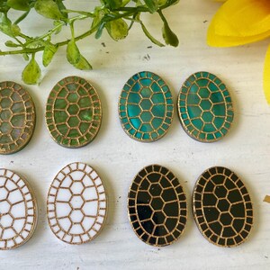 Indigenous earring components, Turtle Shell Earring blanks, Native Inspired Jewelry Making Supplies image 12