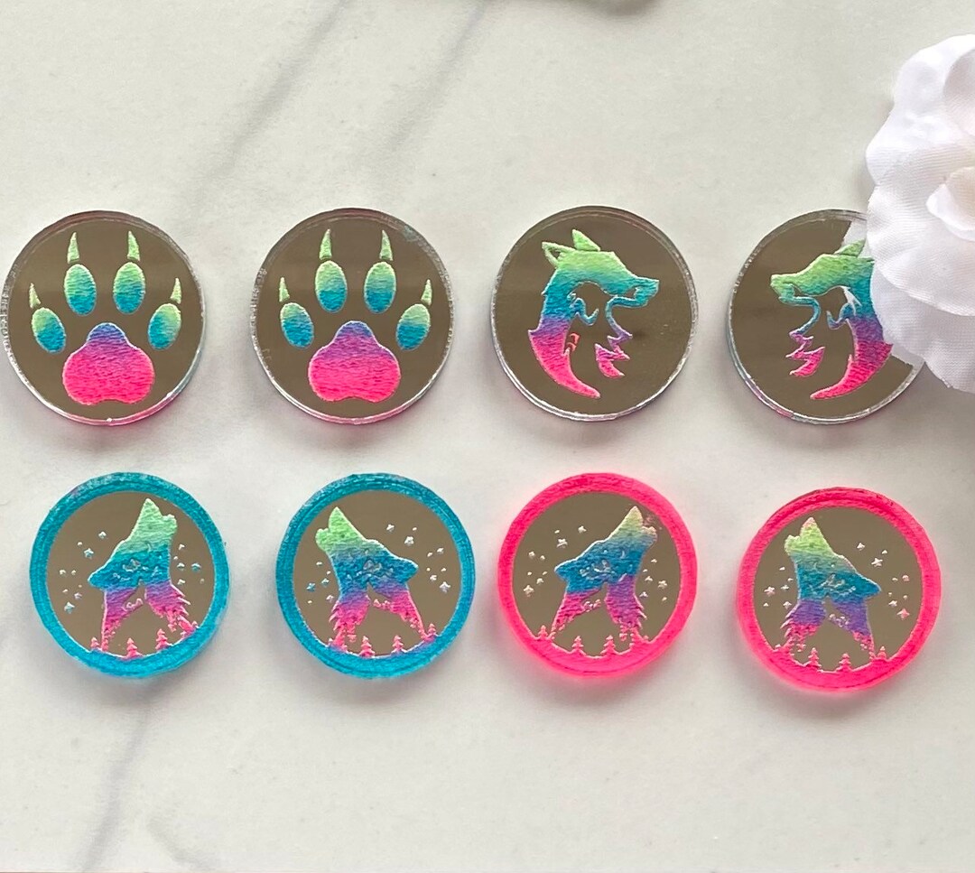 Mirror Cabochons Hand Painted Cabs Native Beading Centers Beading