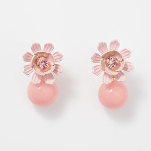 Crystal Floral Stud Drop Earring. Grand Millennial. Miu Miu Style.