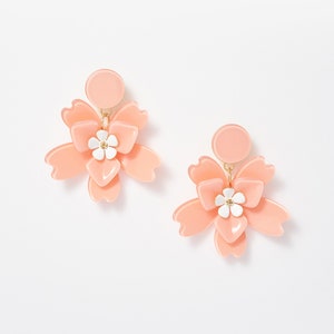 Statement Floral Clip-on Earring in Blush image 1