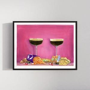 Taco Bell and Espresso Martini Watercolor Print (Digital Download)