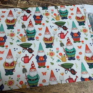 Bolsa de proyecto frontal de vinilo de gnomos de jardín