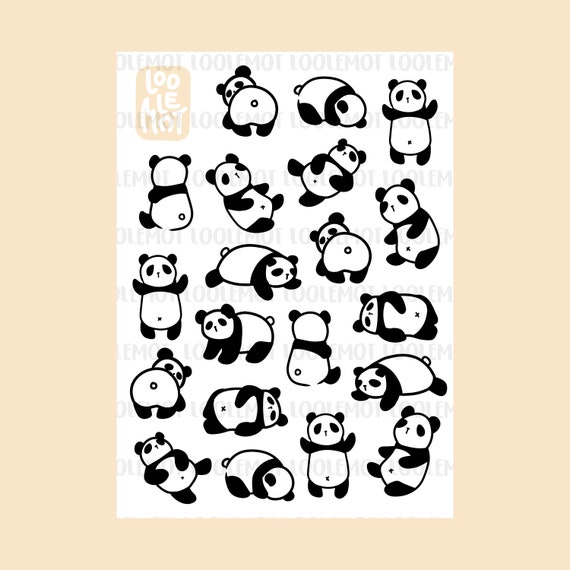 Cute Panda Sticker Sheet | Kawaii Pastel Aesthetic Sticker | Journal  Sticker Panda | Kawaii Panda Sticker Sheet | Bullet Journaling Sticker