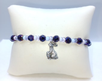 These purple bunny charm bracelets are the perfect thing to wear for spring and Easter