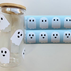 Cute Ghost decal ONLY NO Cup ghost Halloween stickers decal waterproof stickers & Name Vinyl Decal for Water Bottle, laptop, tumbler