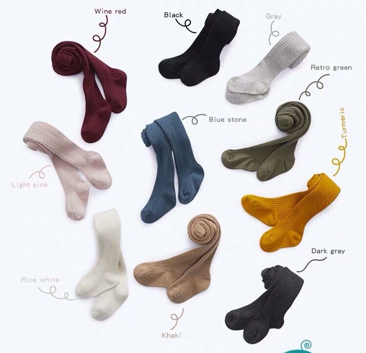 Handmade Dyed 10 Colors Cotton Girls Tights-bridal Party Kids - Etsy