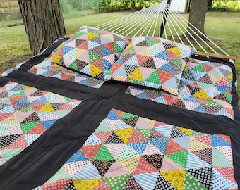 Handgemachter Quilt - ""Midnight Shining"""